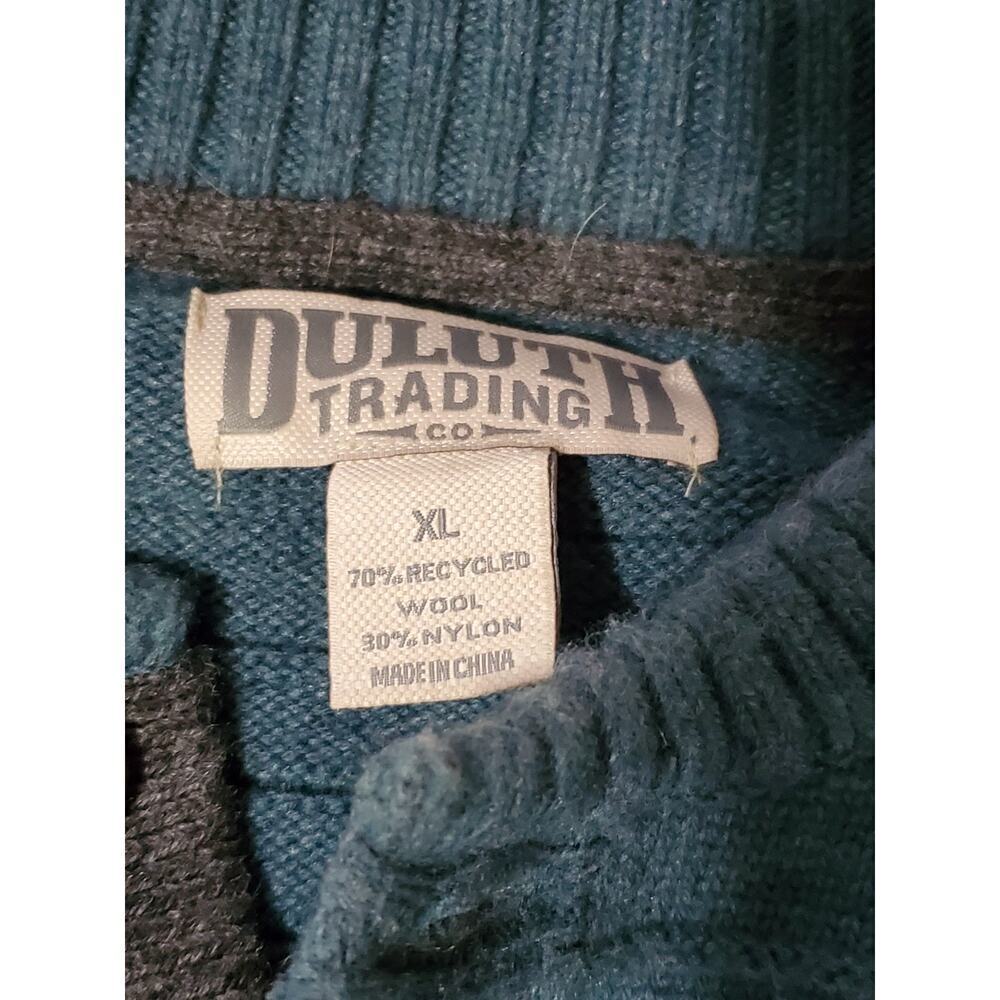 Duluth Trading Co Men’s Wool Blend Pullover Sweater XL Teal 70% Recycled Wool - Picture 9 of 13